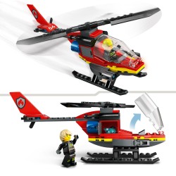 LEGO City Fire Rescue Helicopter Building Toy 60411