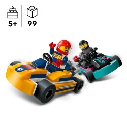 LEGO 60400 City Karts y Pilotos de Carreras, Coches de Competición