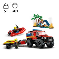 LEGO Feuerwehrgeländewagen mit Rettungsboot