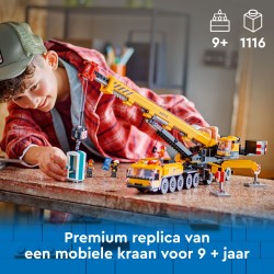 Gele mobiele bouwkraan