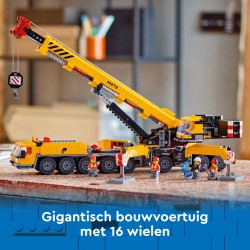 Gele mobiele bouwkraan