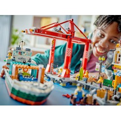 Seaside Harbour with Cargo Ship