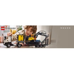 LEGO Technic 42175 Autocarro Volvo FMX ed Escavatore elettrico EC230