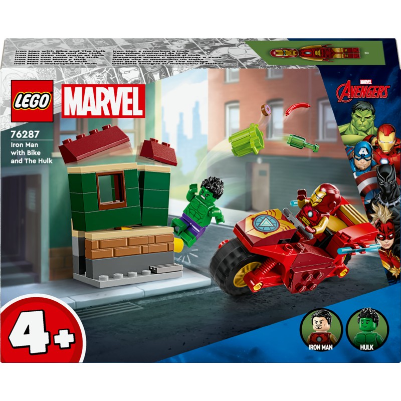 LEGO Marvel 76287 Iron Man con moto e The Hulk