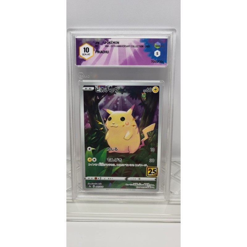 GRAAD - PIKACHU GEM-MT 10 - JAP - S8A 25Th Anniversary