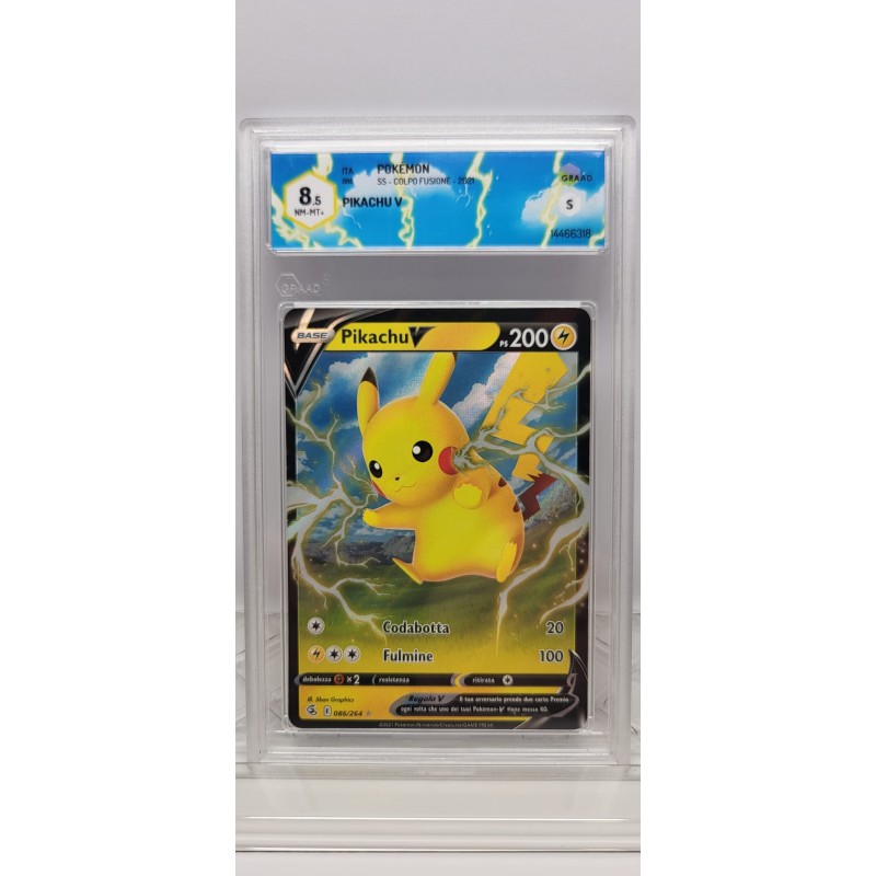 GRAAD - PIKACHU V 8,5 NM-MT+ - ITA - SS Colpo Fusione 2021