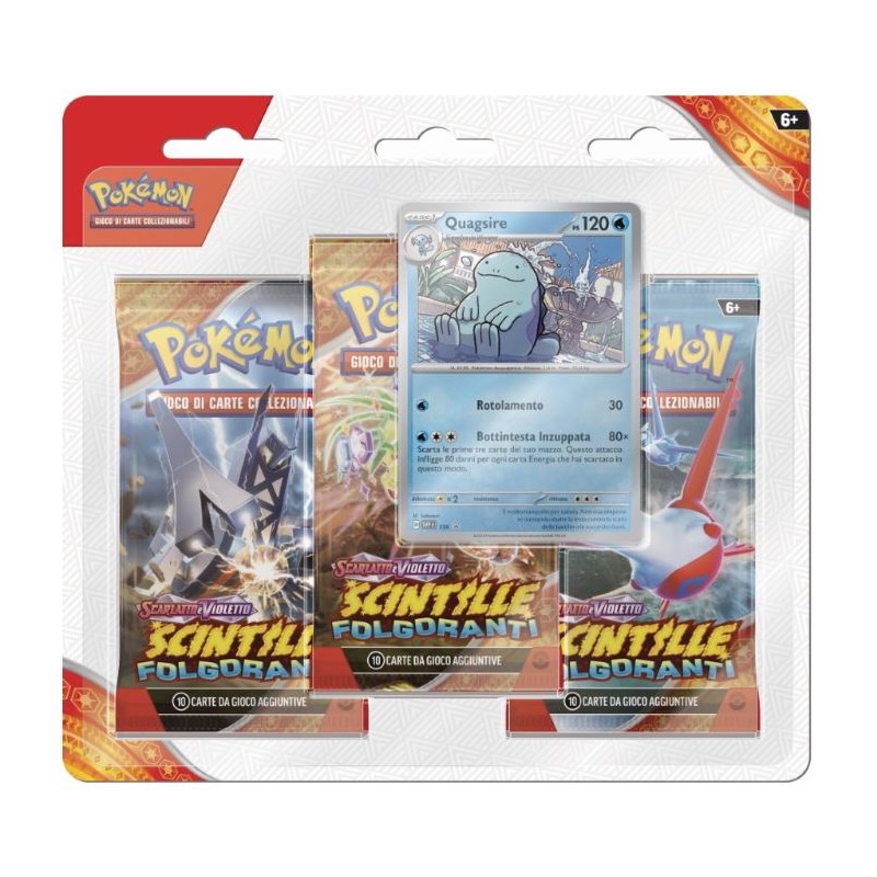 POKEMON - BLISTER 3 BUSTINE - SCINTILLE FOLGORANTI + PROMO QUAGSIRE