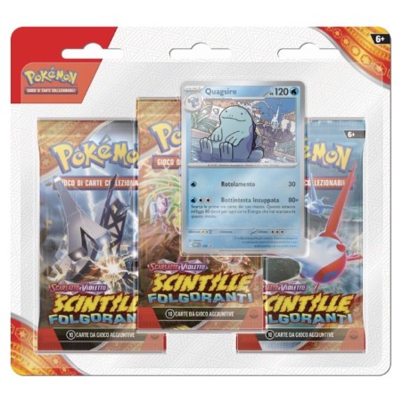 POKEMON - BLISTER 3 BUSTINE - SCINTILLE FOLGORANTI + PROMO QUAGSIRE