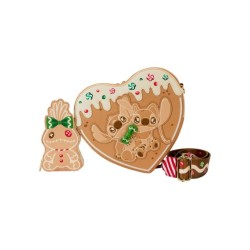 Loungefly Disney  -Borsa a tracolla Stitch ed Angel Gingerbread Heart - WDTB3082