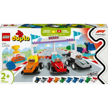 LEGO DUPLO 10445 Auto da corsa e piloti Team F1®