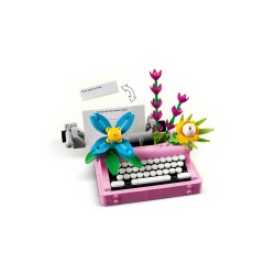 Máquina de Escribir con Flores