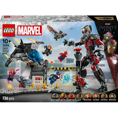 LEGO Marvel 76314 Azione di battaglia Captain America: Civil War