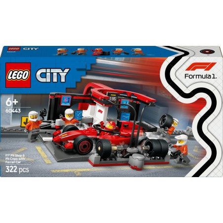 LEGO City 60443 Pitstop e meccanici con monoposto Ferrari F1®