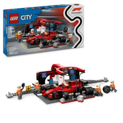 LEGO City 60443 Pitstop e meccanici con monoposto Ferrari F1®