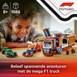 F1® truck met RB20 en AMR24 F1® auto's