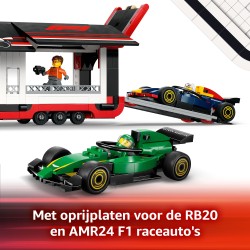 Camion de F1® avec voitures de F1® RB20 et AMR24