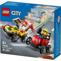 LEGO City 60458 Pack veicoli da corsa: pizzaiolo contro pompiere