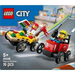 LEGO City 60458 Pack veicoli da corsa: pizzaiolo contro pompiere