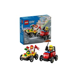 LEGO City 60458 Pack veicoli da corsa: pizzaiolo contro pompiere