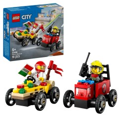 LEGO City 60458 Pack veicoli da corsa: pizzaiolo contro pompiere