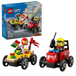 LEGO City 60458 Pack veicoli da corsa: pizzaiolo contro pompiere