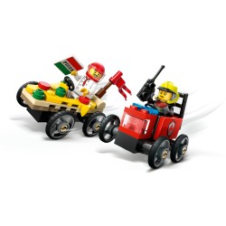 LEGO City 60458 Pack veicoli da corsa: pizzaiolo contro pompiere