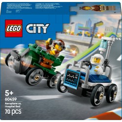 LEGO City 60459 Pack veicoli da corsa: aereo contro letto d’ospedale