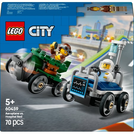 LEGO City 60459 Pack veicoli da corsa: aereo contro letto d’ospedale