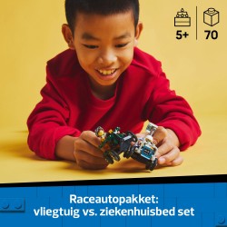 Raceautopakket: vliegtuig vs. ziekenhuisbed