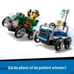 LEGO City 60459 Pack veicoli da corsa: aereo contro letto d’ospedale