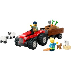 LEGO City 60461 Trattore agricolo rosso con rimorchio e pecore