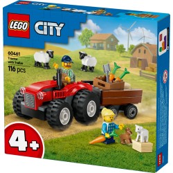 Red Farm Tractor with Trailer & Sheep