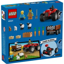 LEGO City 60461 Trattore agricolo rosso con rimorchio e pecore