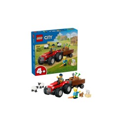 Red Farm Tractor with Trailer & Sheep