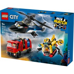 LEGO City 60462 Elicottero, autopompa e sottomarino