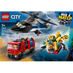 LEGO City 60462 Elicottero, autopompa e sottomarino