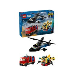 LEGO City 60462 Elicottero, autopompa e sottomarino