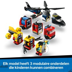 Helikopter, brandweerauto en onderzeeër remix