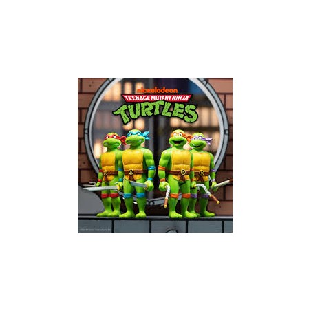 Hasbro Super 7 ReAction - Teenage Mutant Ninja Turtles - Bundle 4 personaggi Donatello Leonardo Raffaello Michelangelo TMNT