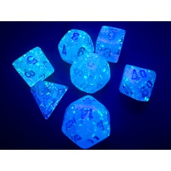 Chessex - Set 7 Dadi Poliedrici Mini - Luminary Sky/Silver