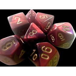 Chessex - Set 7 Dadi Poliedrici Gemini Mini - Purple-Red/Gold